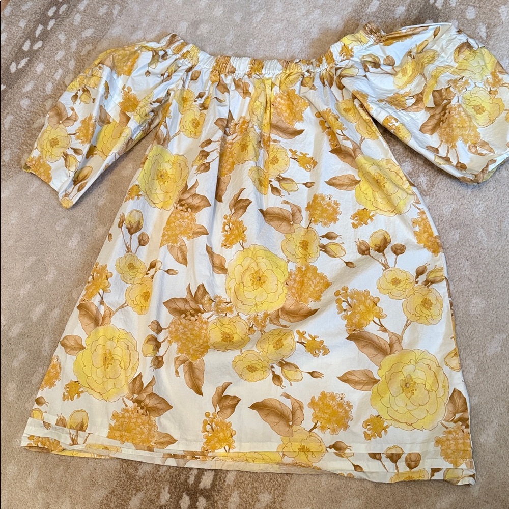 ba&sh Yellow Floral Mini Dress